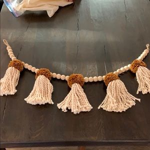 Wooden beaded tassel garland